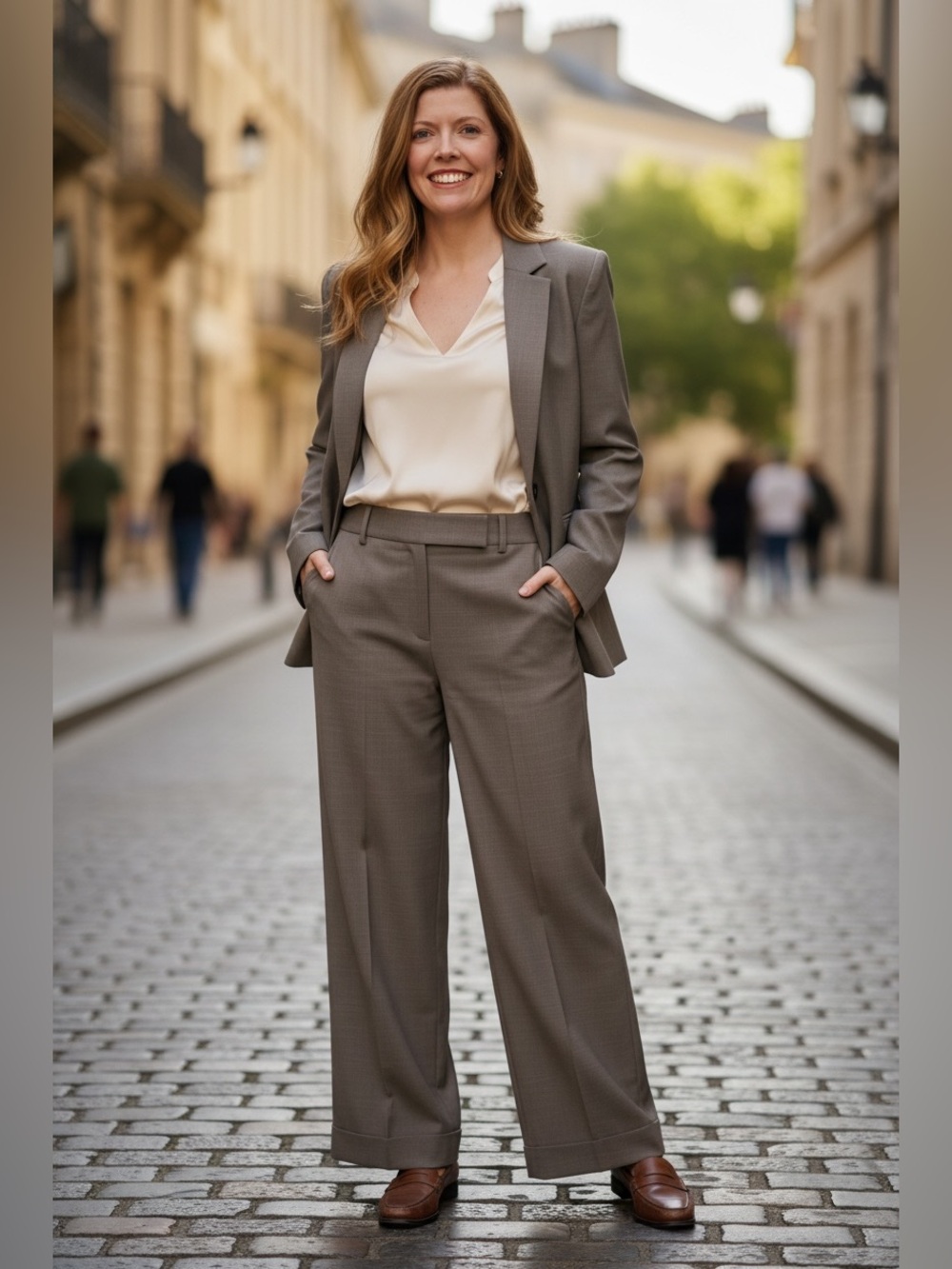Vintage Outback Red Women's Brown Straight-Leg Trousers